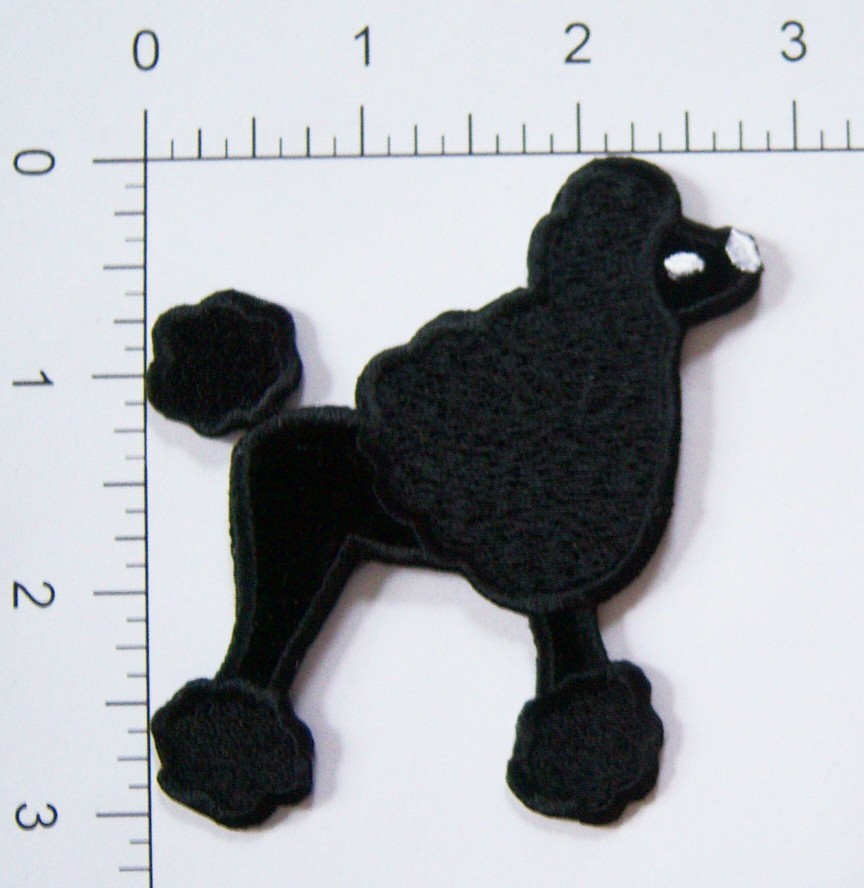 Fifi and Gigi Black Poodle Iron On Applique