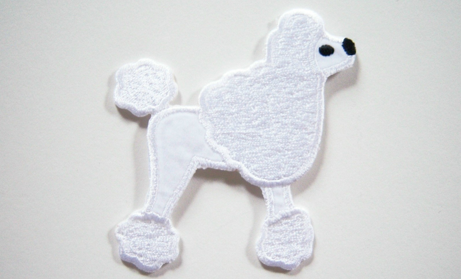 Fifi and Gigi White Iron On Poodle Applique