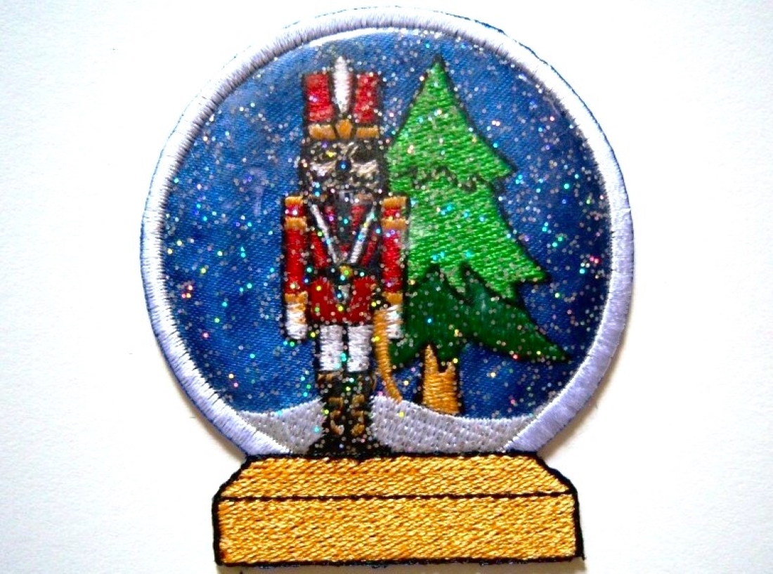 Toy Soldier Snow Globe Vinyl Gel Applique