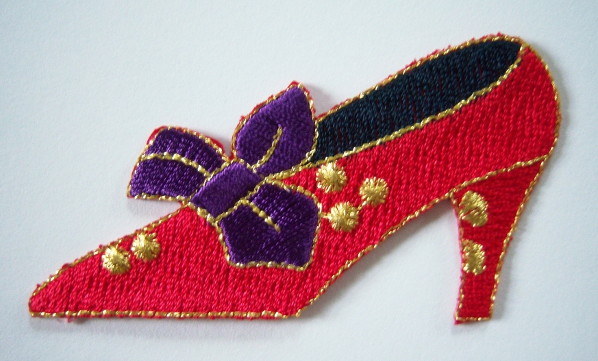 Red/Purple Bow Shoe Applique