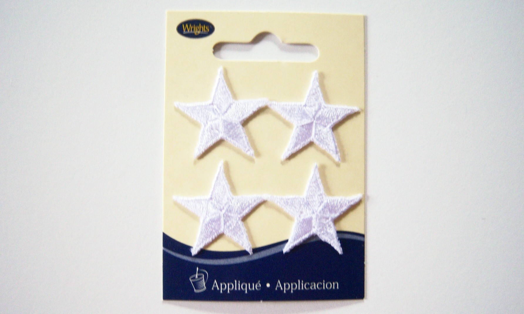 Four White Star Appliques