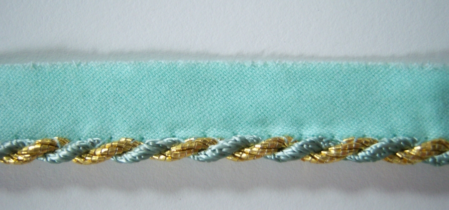 Aqua/Gold Metallic 5/8" Piping