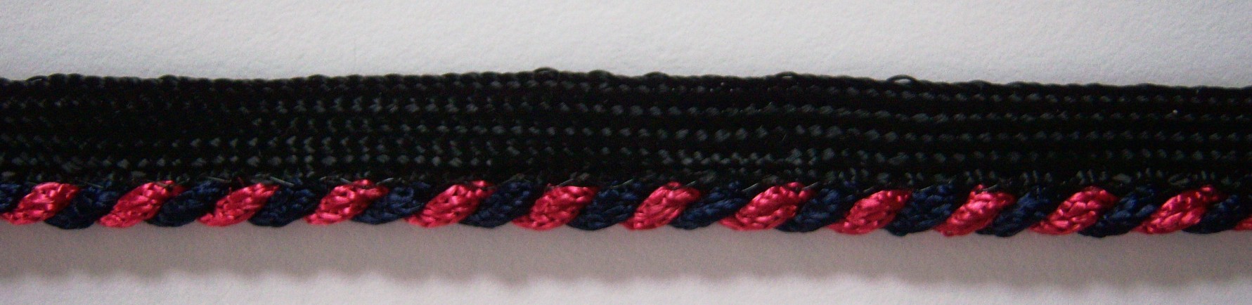 Black/Rose/Navy 1/8" Striped Piping