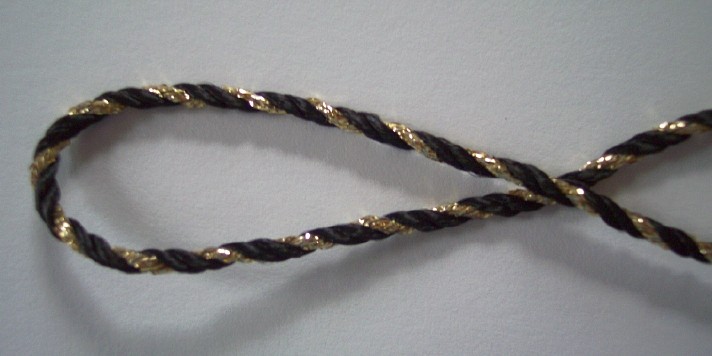 Black/Gold 3/32" Cord