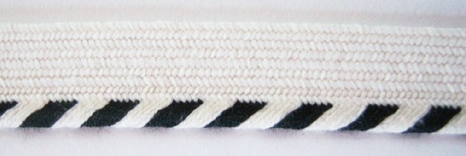 Natural/Black 5/32" Striped Piping