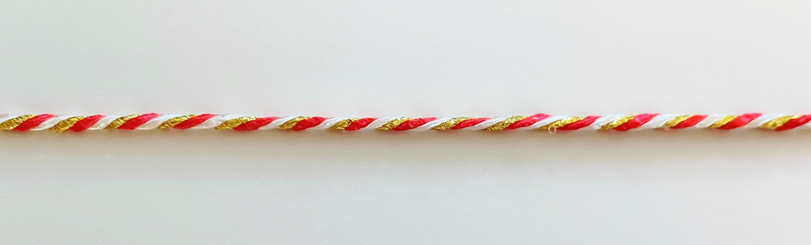 White/Red/Gold Metallic 5/32" Cord