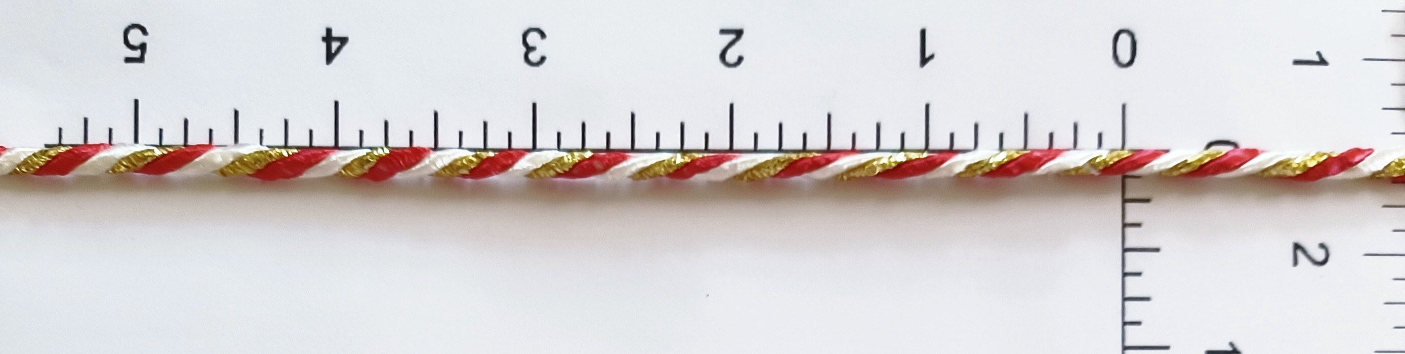 White/Red/Gold Metallic 5/32" Cord