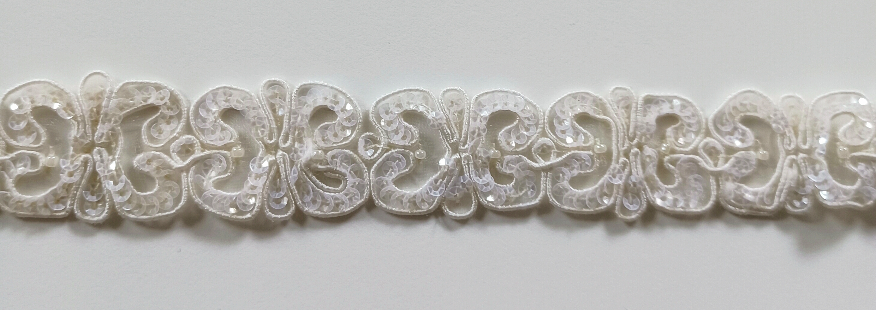 Ivory Sequin 1" Braid Trim