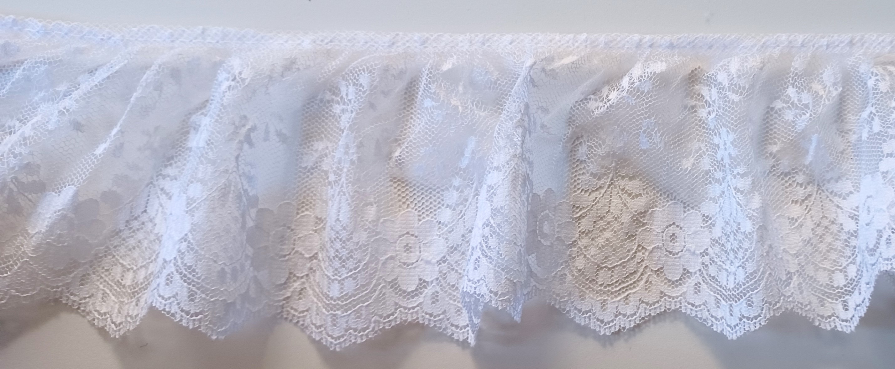 White 4" Ruffled Lace