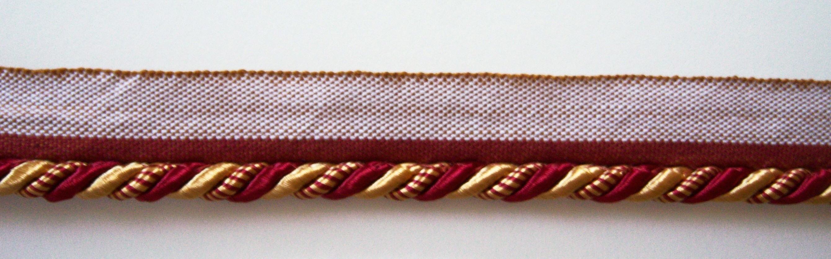 Gold/Wine Stripe 1" Piping