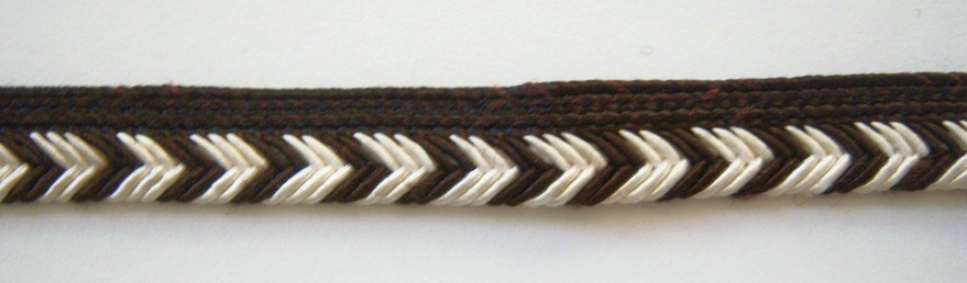 Brown/Ivory 1/4" Checvron Piping