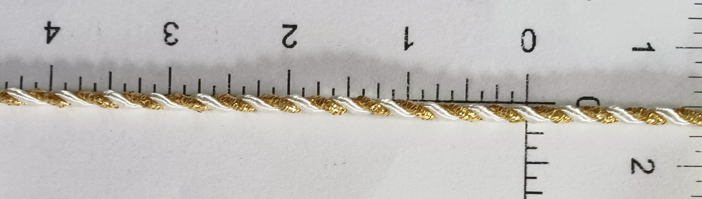 White/Gold Metallic 1/8" Cord