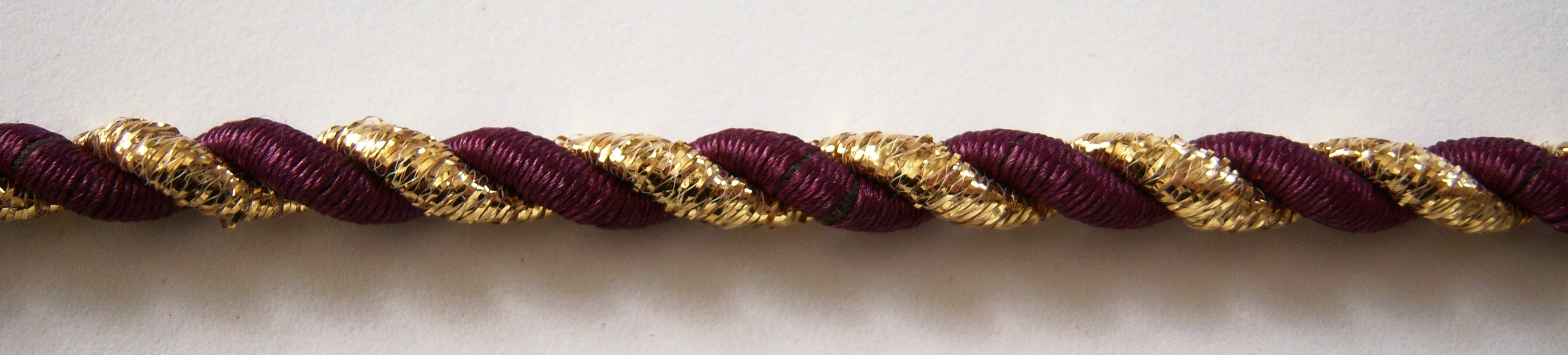 Burgundy/Gold Sparkle 1/4" Cord