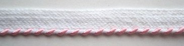 White/Shiny Pink 1/8" Piping