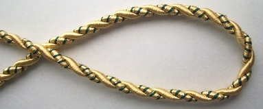 Gold/Green Stripe 1/4" Cord