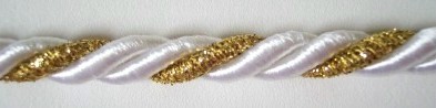 White/Gold 3/8" Metallic Cord