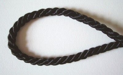 Black Polyester 3/16" Cord