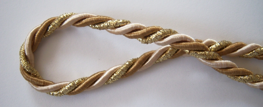 Beige/Brandy 5/16" Metallic Cord