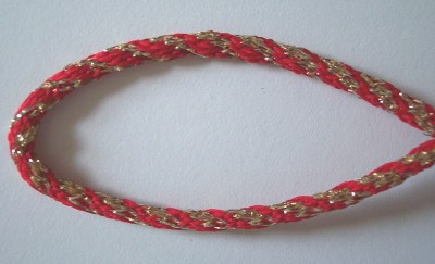 Marine Red/Gold Metallic 3/16" Cord