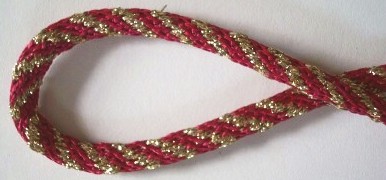 Burgundy/Gold 5/16" Metallic Cord