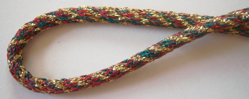 Teal/Gold 5/16" Metallic Cord