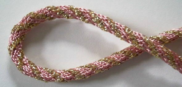 Mauve/Gold 5/16" Metallic Cord