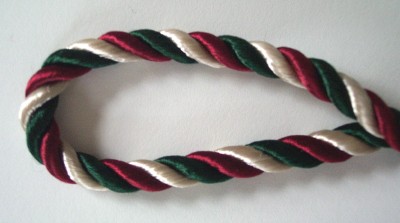 Hunter/Burgundy/Ivory 1/2" Rayon Cord