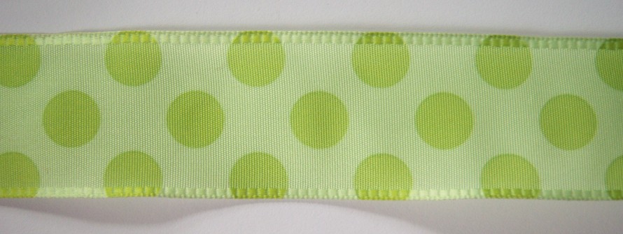 Lime Dot Green 1 1/2" Wired Ribbon