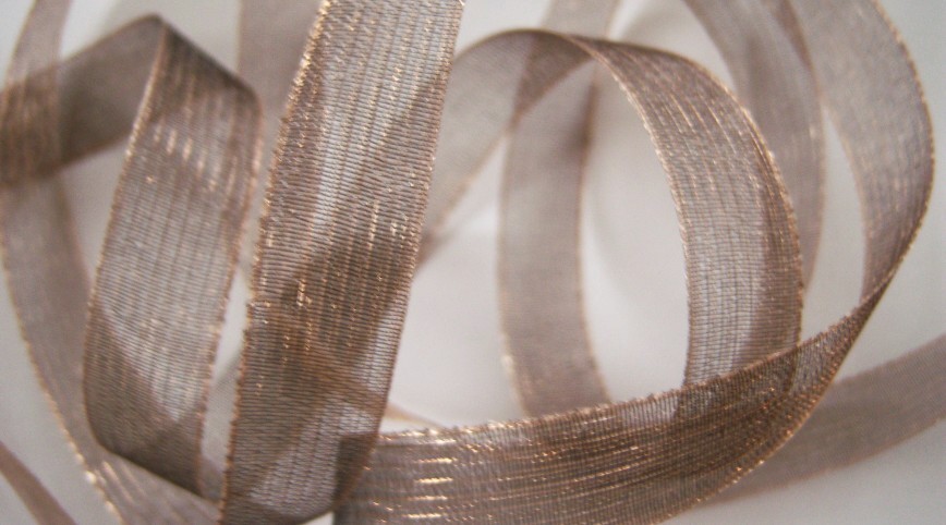 Taupe Irid. Nylon 1/2" Sheer Ribbon