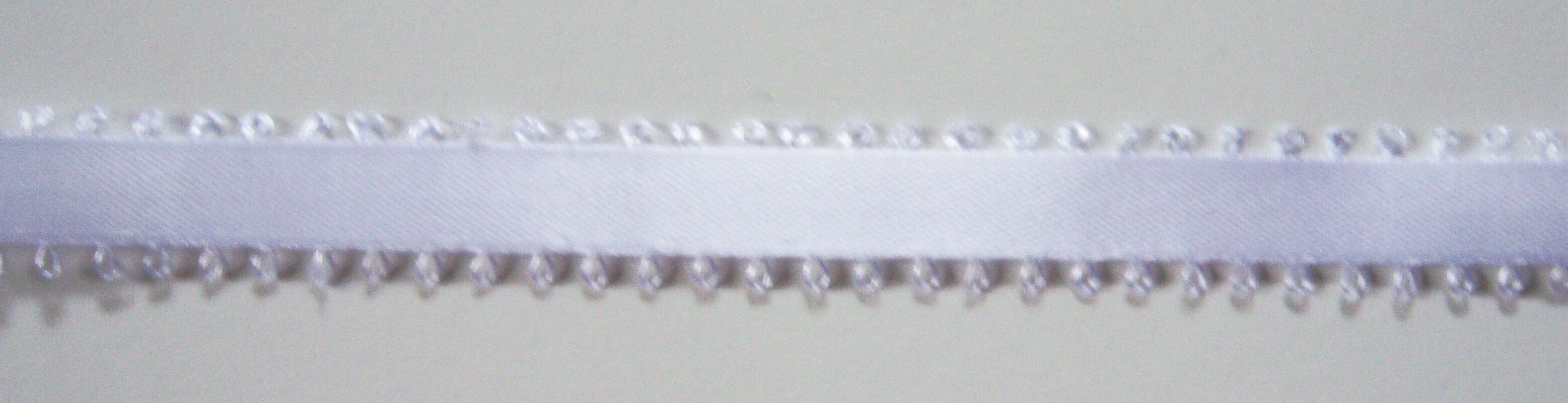 White 5/8" Picot Satin Ribbon