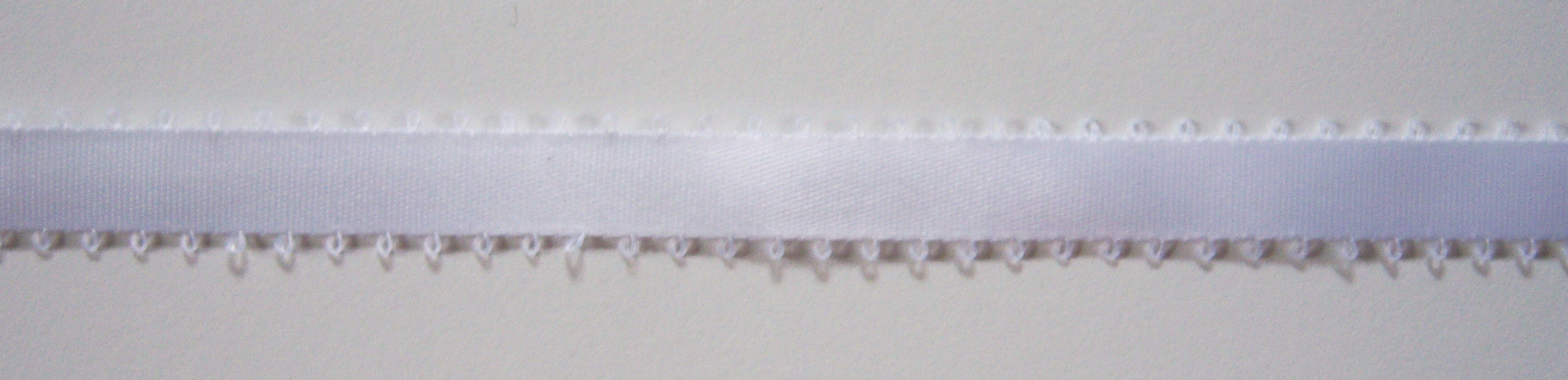 Natural White 9/16" Picot Satin Ribbon