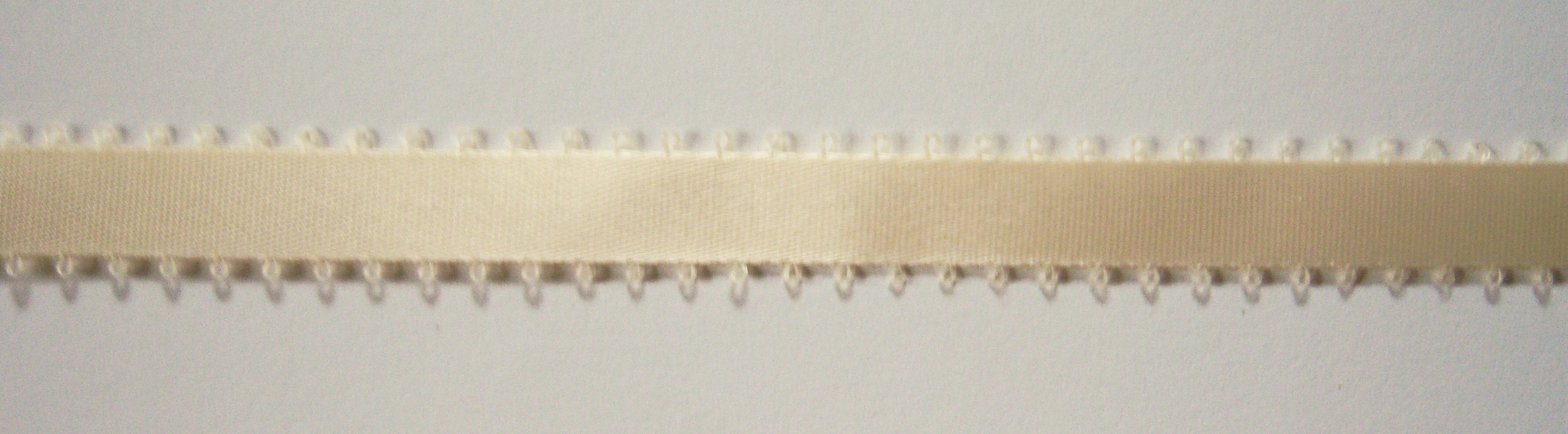 Ivory 9/16" Double Faced Picot Satin Ribbon