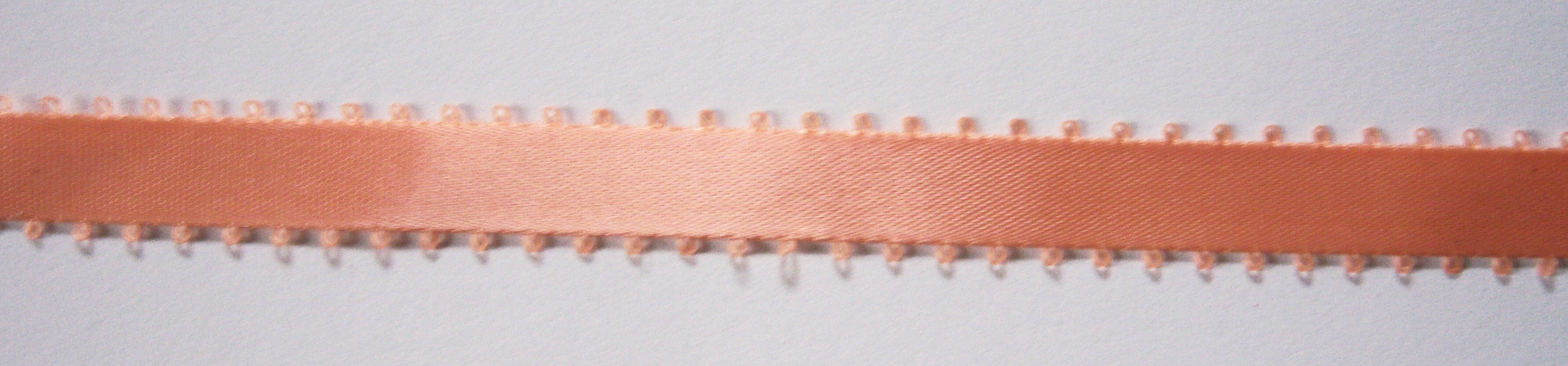 Apricot 9/16" Double Faced Picot Satin Ribbon