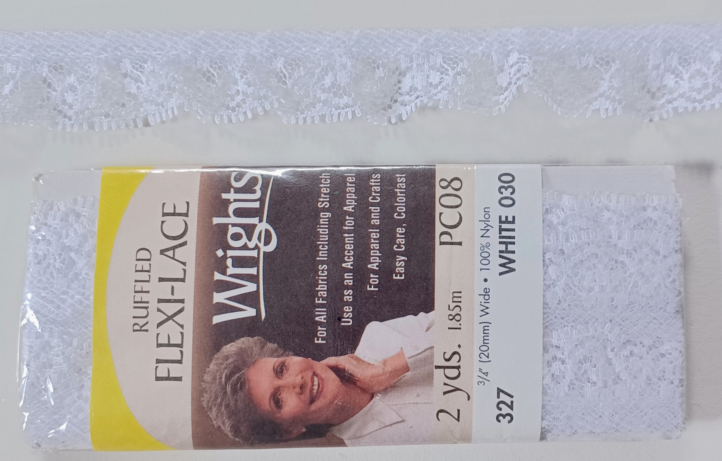 Wrights White 3/4" Ruffled Lace