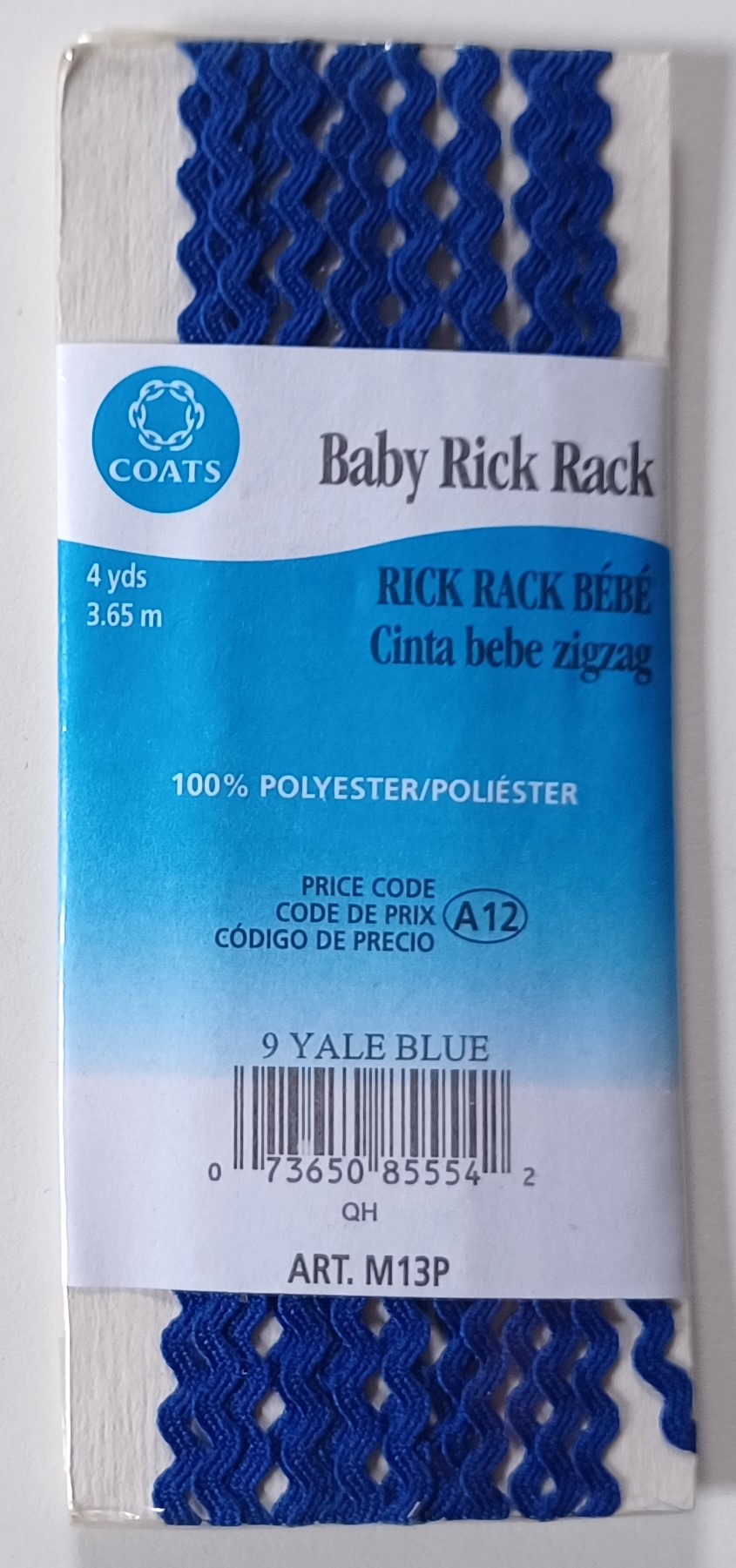 Yale Blue 3/16" Rick Rack