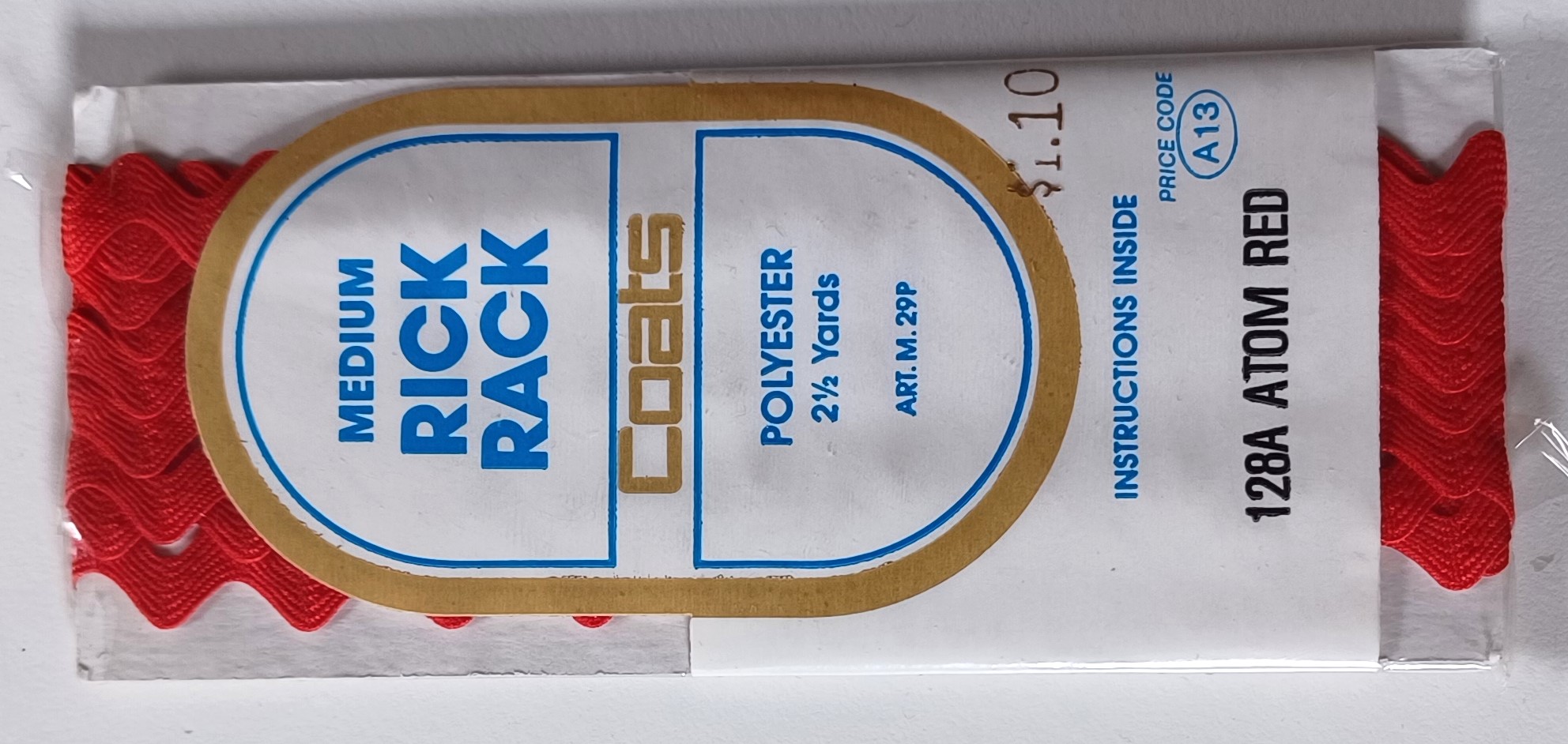 Atom Red 3/8" Rick Rack
