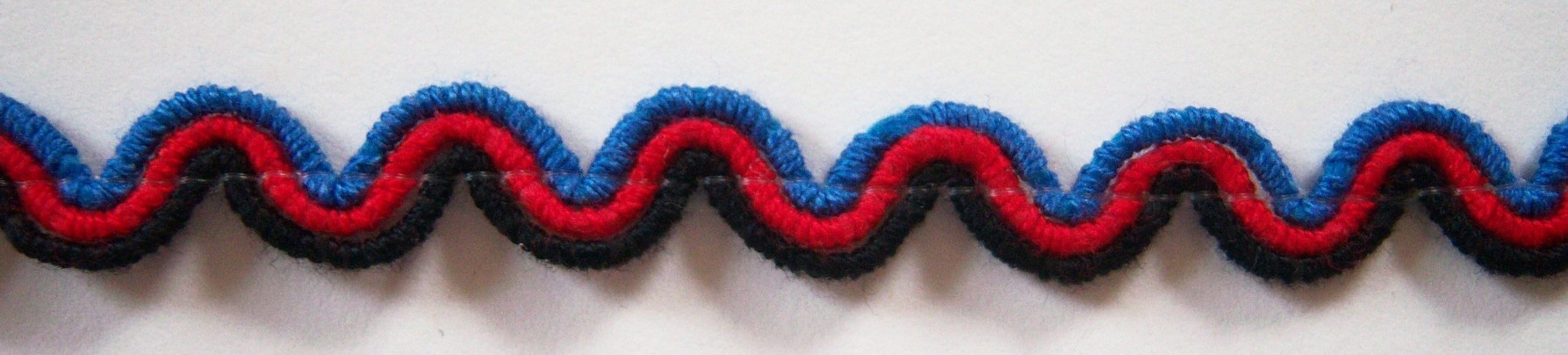 Copen/Red/Black 3/8" Wavy Braid