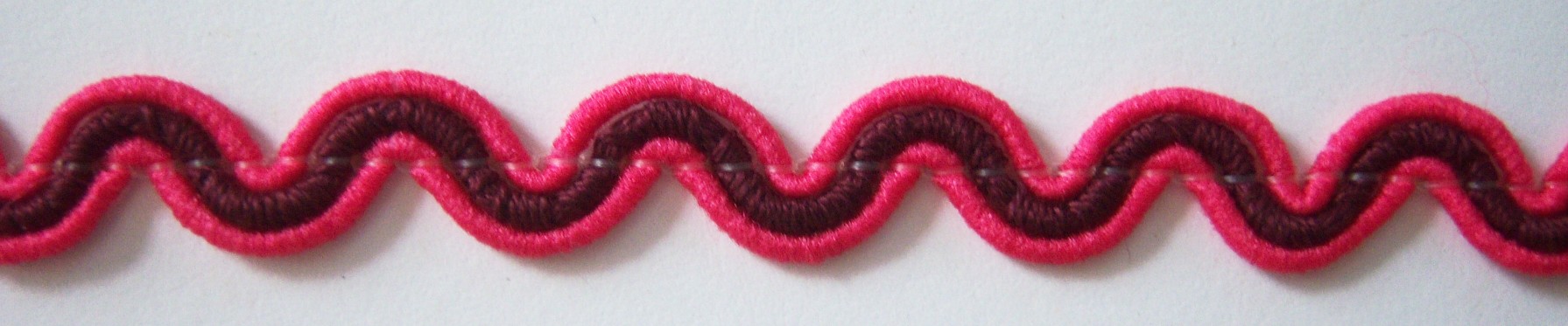 Hot Pink/Burgundy 3/8" Wavy Braid