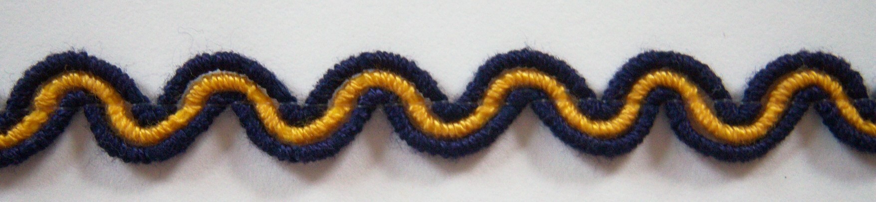 Navy/Gold 3/8" Wavy Braid