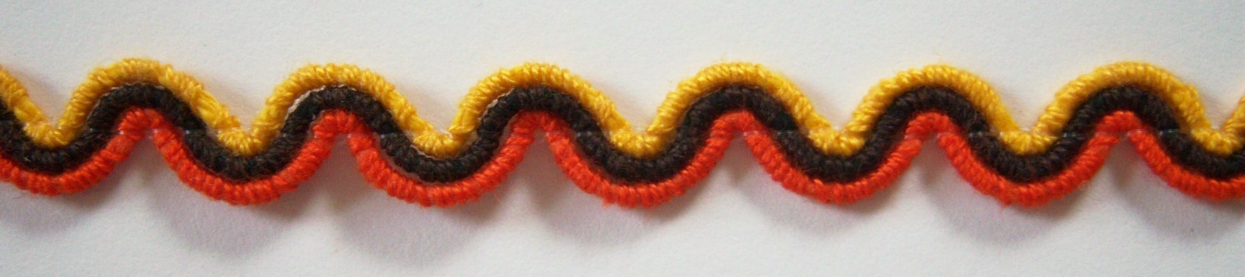 Gold/Seal Brown/Orange 3/8" Wavy Braid