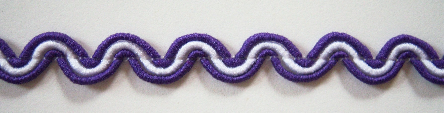 Purple/White 3/8" Wavy Braid