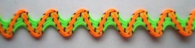 Orange/Neon Green 5/16" Rick Rack