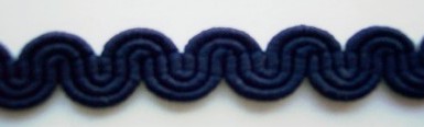 Navy 3/8" Wavy Braid