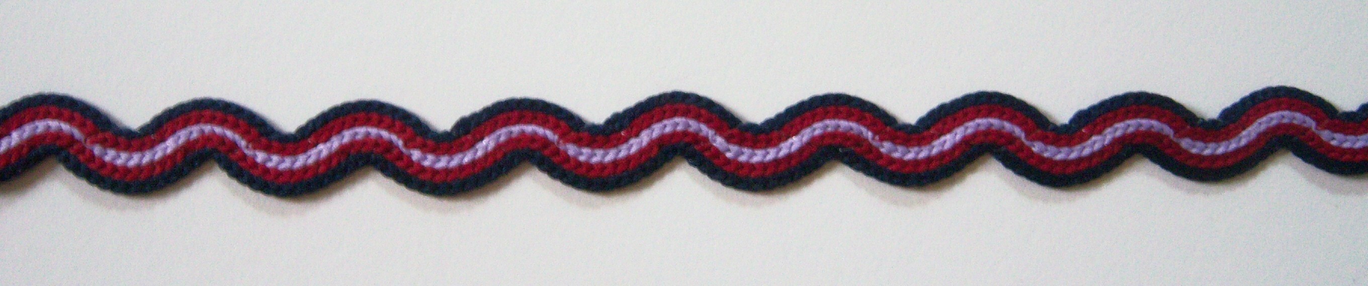 Navy/Wine/Lilac 5/8" Crochet Rick Rack