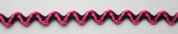 Black/Neon Pink 7/32" Rick Rack