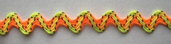 Orange/Neon Yellow 5/16" Rick Rack