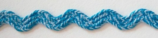 Turquoise/White 1/4" Rick Rack
