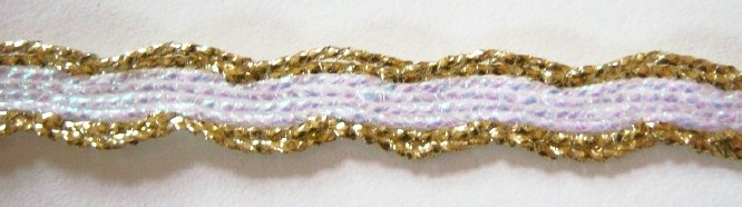 Gold/White Iridescent 1/2" Wavy