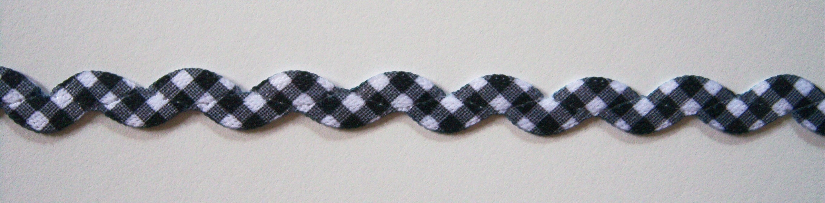 Black/White Check 3/8" Rick Rack