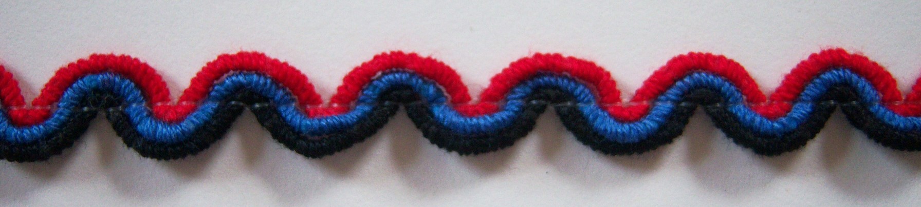 Red/Copen/Black 3/8" Wavy Braid